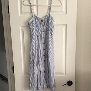 Universal Thread Blue and White Striped Midi Dress